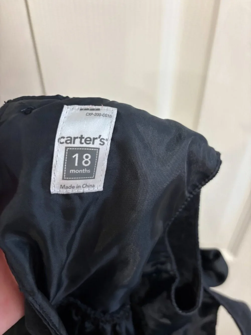 Carter's Holiday Special Occasion Dress Black Velvet Satin Girl's 18m